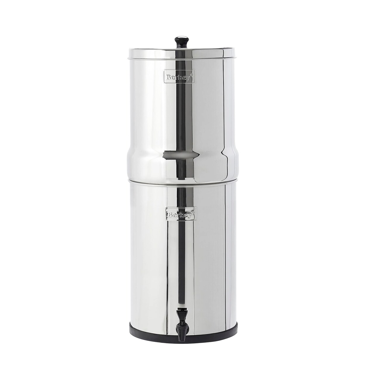 Crown Berkey Water Filtration System with 2 Black Berkey Element Filters, Gravity-Fed, Stainless Steel, 6 Gallon